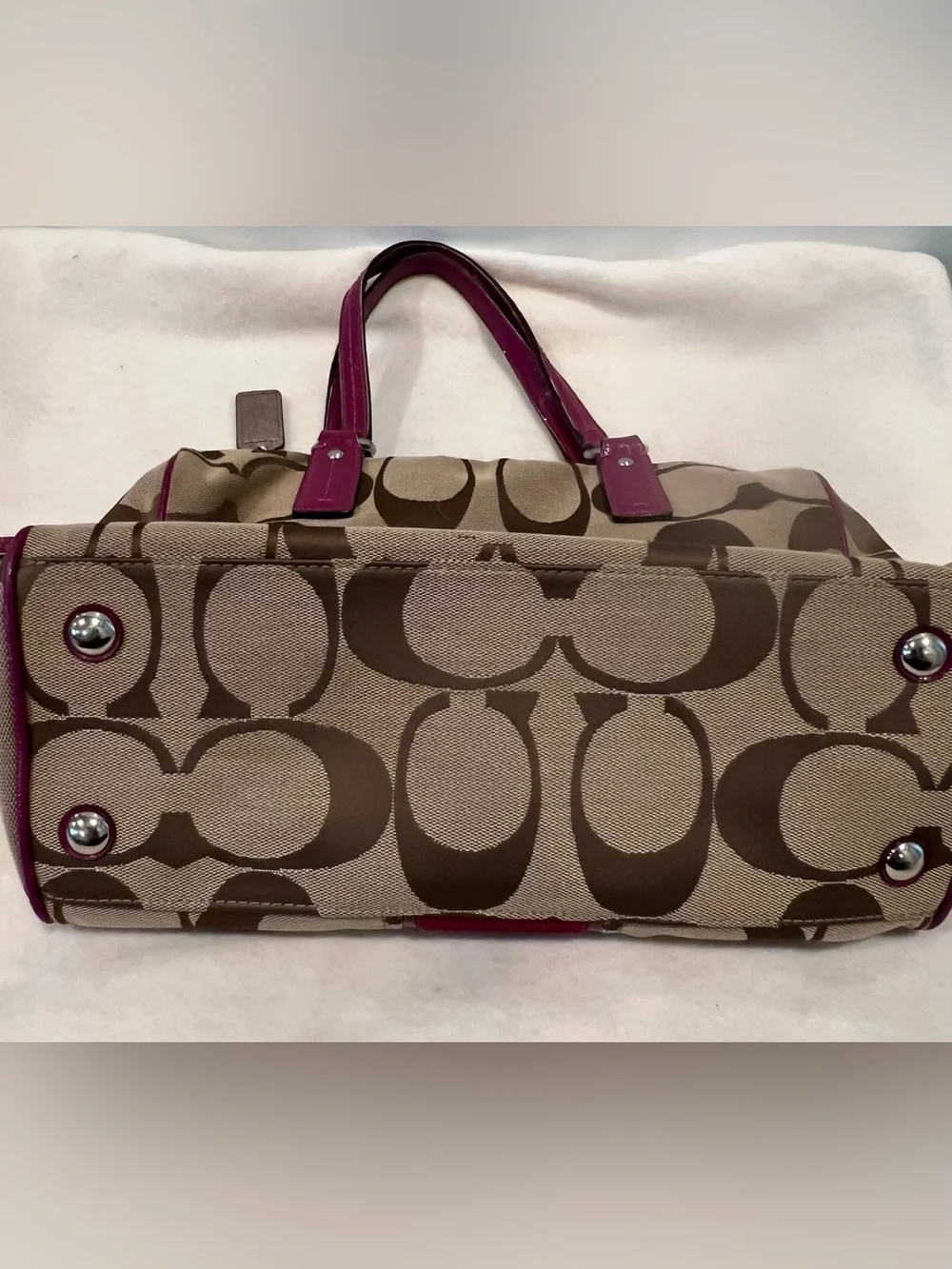 Coach Signature Stripe Satchel (# F24364)